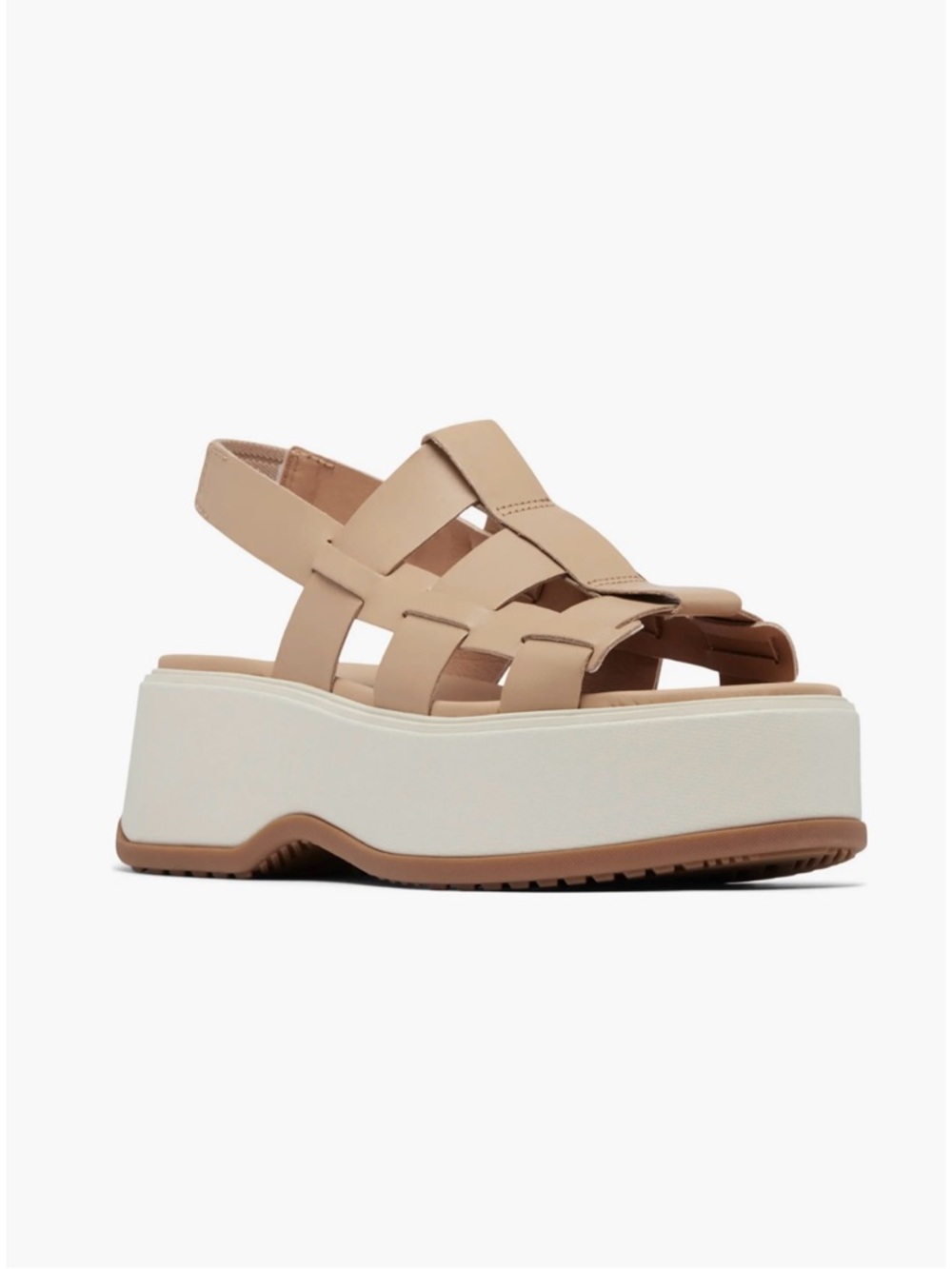 Sorel Dayspring Slingback Beige Platform  Leather Sandal Size 10.5 NIB - Picture 2 of 16
